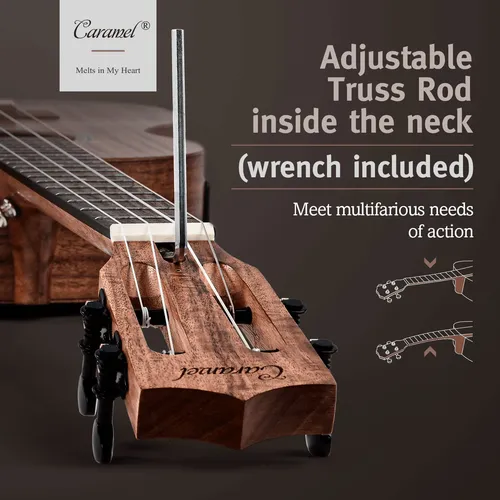 Caramel Cb207 Acacia Baritono - Ukelele Electrico Acustico C