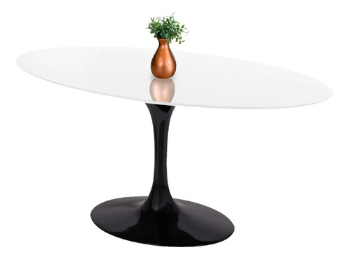 Mesa De Jantar Saarinen Oval 2,44x1,37m - Laca Coverglass