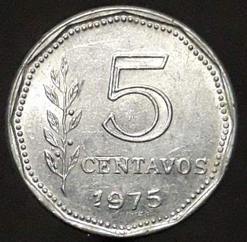 Moneda Argentina 5 Centavos 1975 ( Año Escaso) 