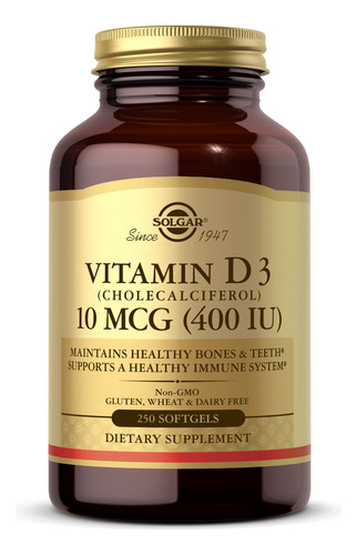 Solgar Vitamina D3 400 Ui 250 Cápsulas Blandas