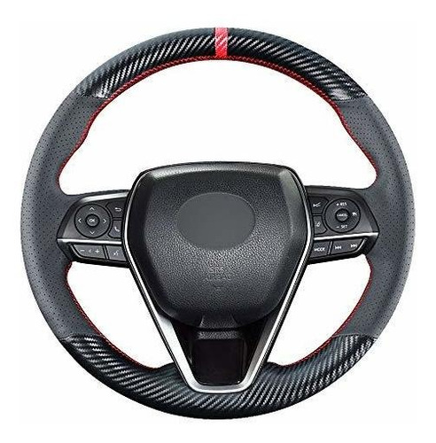 Cubierta Volante Fibra Carbono Toyota - 15  Cuero Negro 