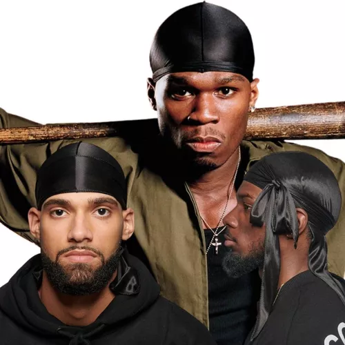 Durag Lenço Para Waves Preta Bandana Estilo Hip Hop