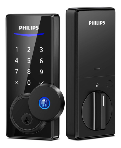 Cerradura De Puerta Con Huella Dactilar Philips, Cierre De E