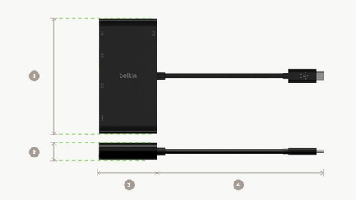Imagen 6 de 10 de Belkin Multipuerto Usb-c 100w Con Usb 3.0/vga/hdmi(4k),lan