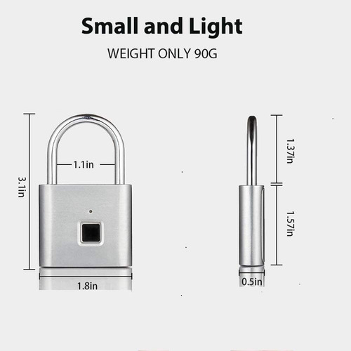 Imagen 4 de 6 de Candado Con Huella Digital Automático Lock Zws-s2
