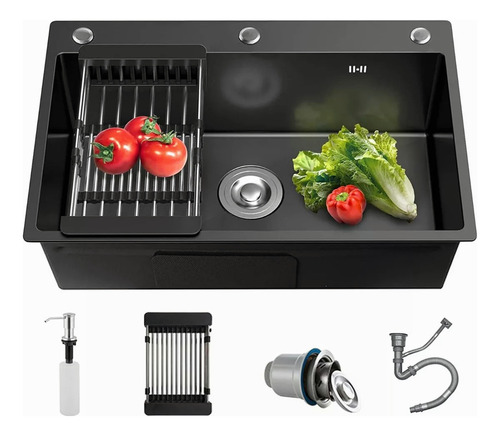 Kit Fregadero Doble Cocina 304 Acero Inoxidable 80×45×21cm