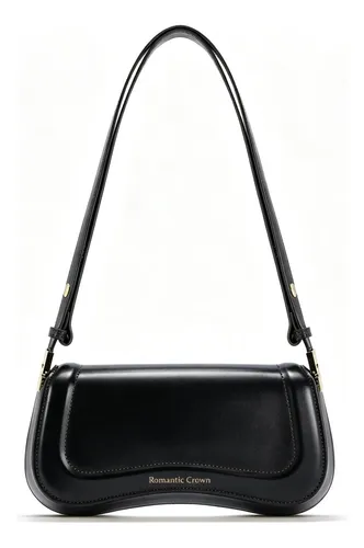 Bolsa Feminina Casual Transversal Minimalista Leve Para Dia Preto Liso Níquel