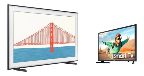 Imagem 1 de 1 de Smart Tv 55 Qled 4k The Frame Ls03a + Smart Tv 32 Tizen