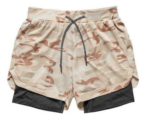 Pantalones Cortos Hombre Deporte Al Aire Libre Doble Capa