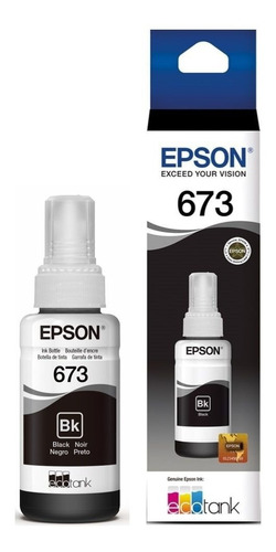 Botella De Tinta Epson T673120 L800 1800 Negro 1800 Copias