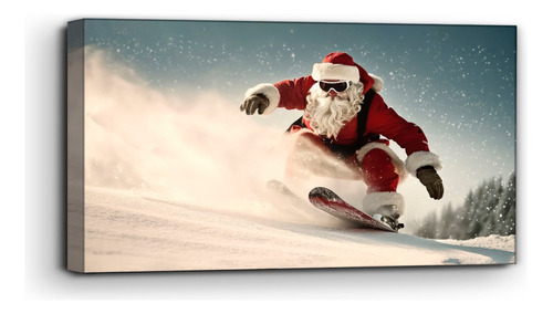 Cuadro Canvas Santa Claus En La Nieve 120x60