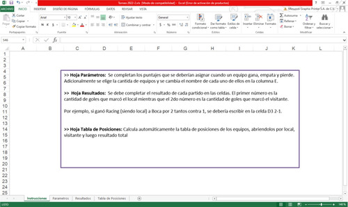 Programa Excel Para Ligas De Fútbol Para Tabla De Posiciones
