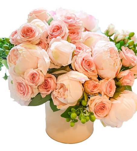 Arreglo Floral Artificial Peonias, Rosas 