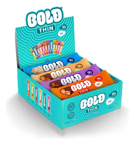 Barra de Proteina Bold Thin Caixa Mista (12 Unid.)