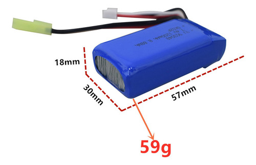 Bateria De Lítio J 7.4v 1200mah Para 2.4g 1:18 Full Scale 92