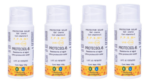  Pack 4 Pzs Protector Solar  Con Vitamina E Protecsol E