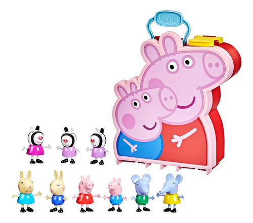 Set De Peppa Pig 9 Figuras Y Estuche