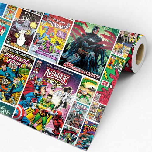 Papel De Parede Adesivo Teens Quadrinhos Marvel Dc Heróis