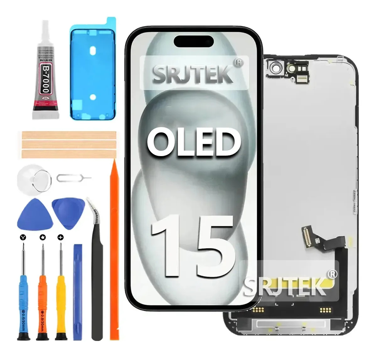 SRJTEK Pantalla Display/Táctil OLED (FHD) Para iPhone 15 A3090 A2846 A3089