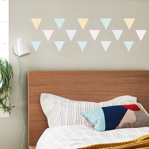 Vinilos Decorativos Triangulos Color Pastel Trama Geometrico