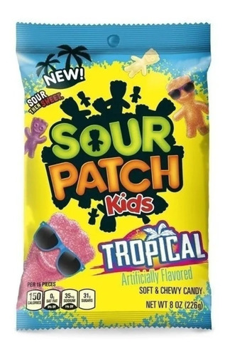 Sour Patch Kids Tropical Soft & Chewy Candy  226 G Full