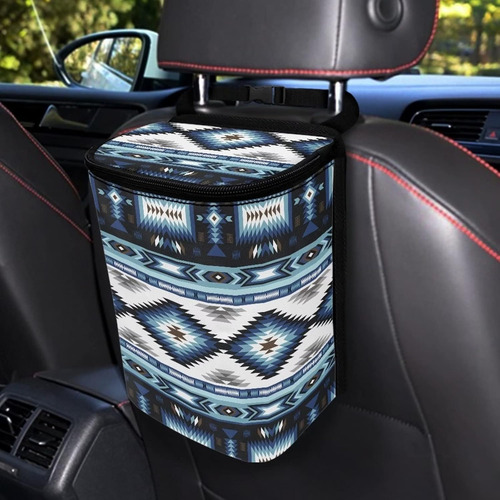 Papelera Para Autos Estilo Azteca Occidental Con Tapa Y Crem
