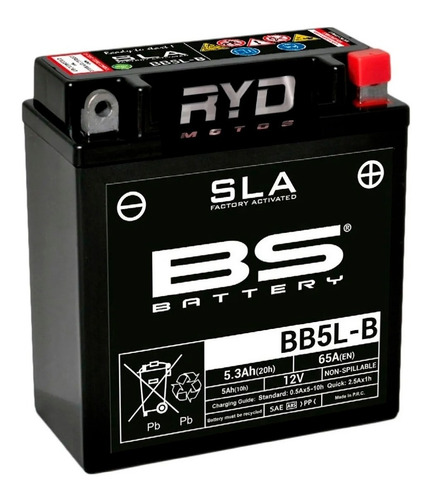 Bateria Yamaha Ybr 125 Bb5lb = Yb5lb Bs Battery Ryd