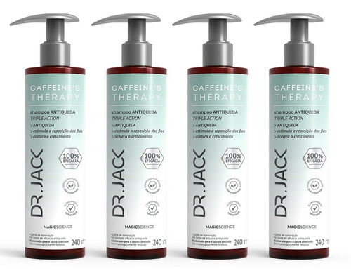 4 Shampoos Caffeines Therapy - Antiqueda E Crescimento 