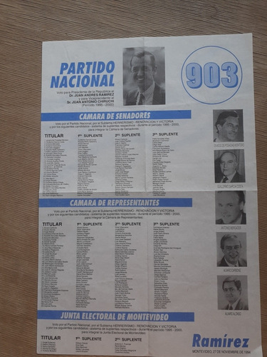 Elecciones Nacionales  1994 - Lista 903 Partido Nacional