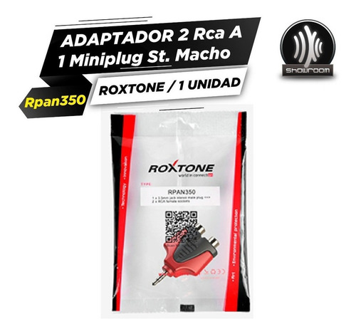 Imagen 4 de 7 de Adaptador 2 Rca Aminiplug Stereo Macho Roxtone Rpan350