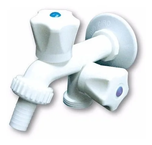 Canilla doble para lavarropas plastico hotsell