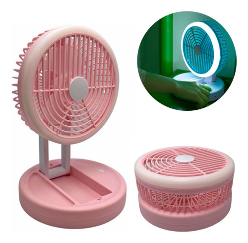 Ventilador Recargable 3 Velocidades Con Luz Led Jk-f665  