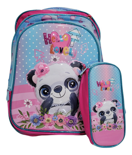 Kit Mochila Infantil Feminina Escolar Passeio Reforçada 3d