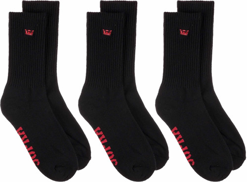 Calcetas Supra Icon Crew Socks 3 Pack Black 