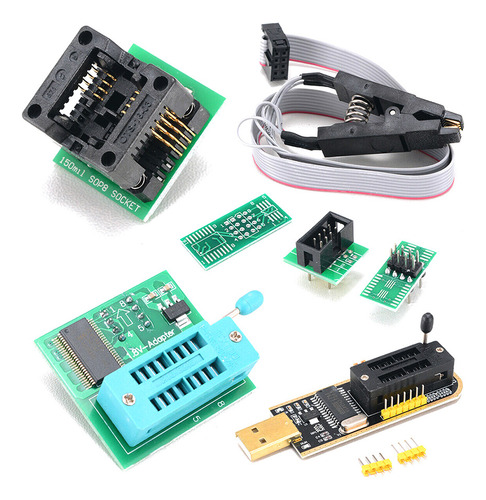 Kit Programador Usb Ch341a Con Clip Sop8 Y Adaptador De 1.8