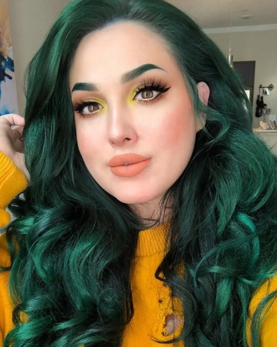 Tinte Para Cabello Colores Fantasia Temporal 100ml Tono Verde bosque