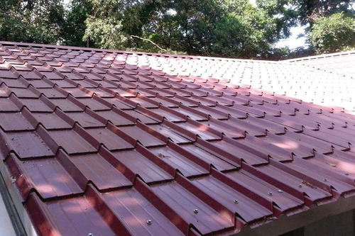 Chapa Tejado Metálico (simíl Teja Francesa) Rojo X 4.50 Mts Rojo