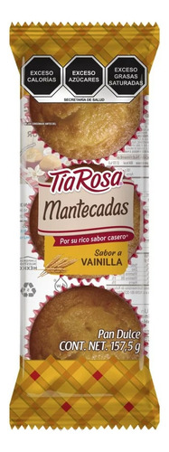 5 Pzs Tia Rosa Pan Dulce Mantecadas Vainilla 157.5gr