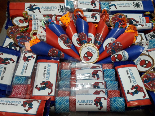 Candy Bar Spiderman  P/30 Chicos/90 Golosinas!