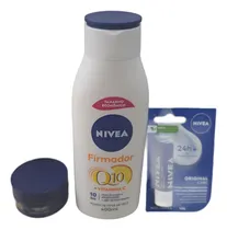 Comprar Kit Nivea Firmador Q10 400ml+nivea Creme+nivea Labial