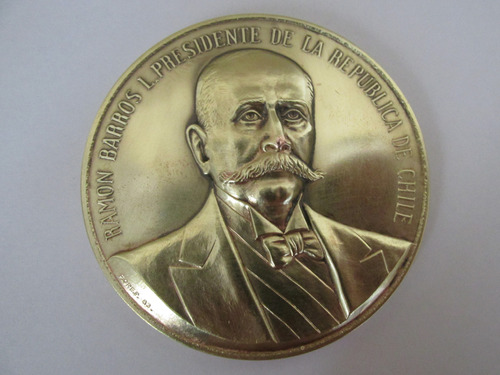 Antigua Medalla Presidente De Chile Ramon Barros Luco Escasa