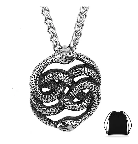 comprar Collar Vikingo Amuleto Nudo Serpiente Acero Inoxidable Nórdi