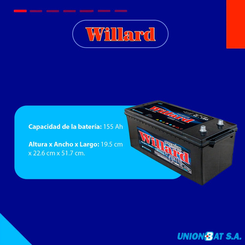 Bateria Willard Unionbat Ub 1240 12x180 Premium