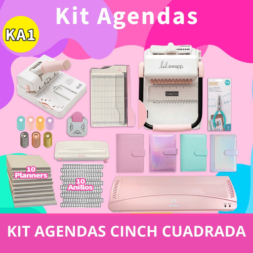 Kit Encuadernadora Cinch Cuadrada Full Agendas Ka1