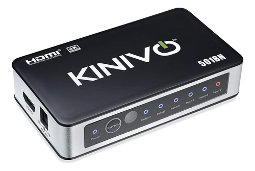 Conmutador Hdmi 4k Hdr, Kinivo (5 Puertos, 4k 30hz, Conmutac