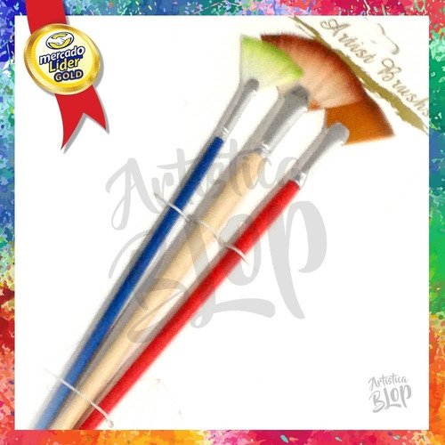 Imagen 2 de 5 de Pinceles Abanico Artistico Sintetico Oleo Acrilico Acuarela