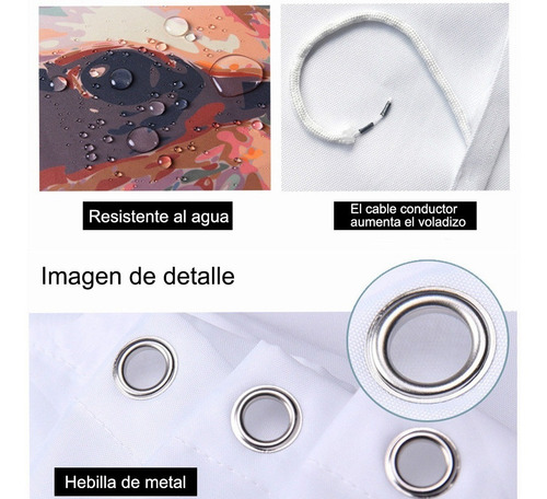 Imagen 5 de 6 de Cortina De Tela Para Baño Tubo Ajustable 180*180cm