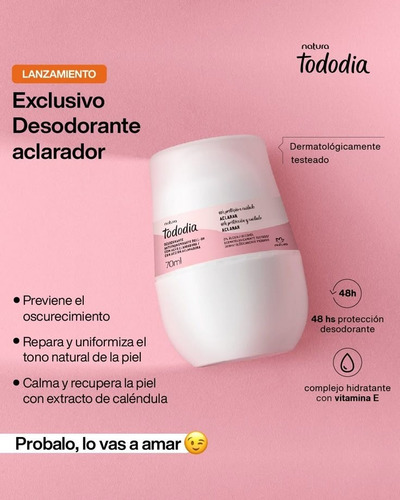 Antitranspirante Roll On Natura Aclarante Suave