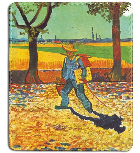 Mouse Pad Pintor Camino Al Trabajo Van Gogh 7.9x9.5 Pulga...