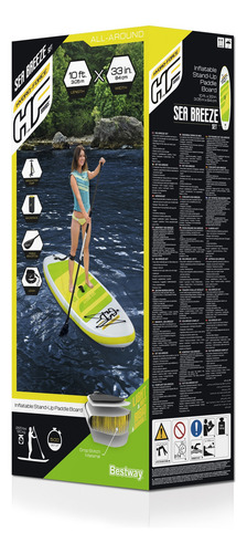 Tabla Paddle Inflable Sea Breeze Set Bestway Mod. 65340 Color Verde